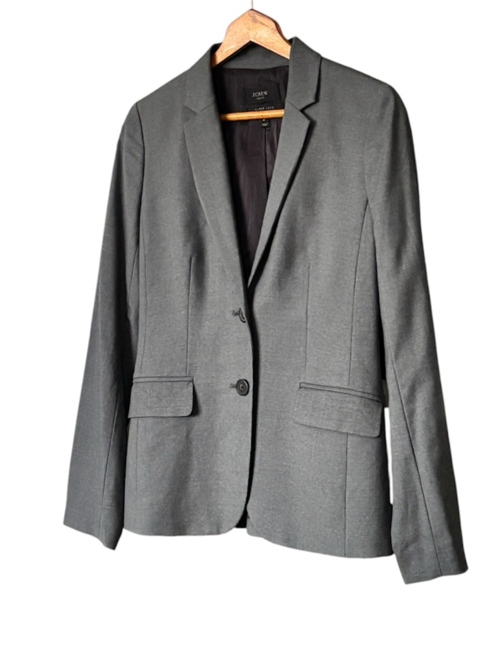 J.Crew 1035 Tailored Blazer in Super 120s Wool -  Gray - Size 4 - Picture 5 of 10